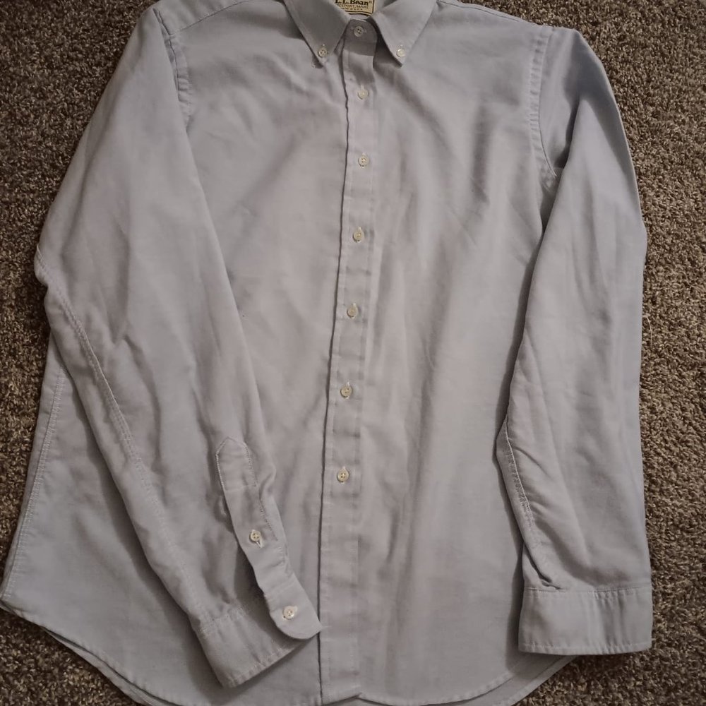 LL Bean Freeport Maine Camisa Hombre talla S azul cielo Manga larga Botón Abajo